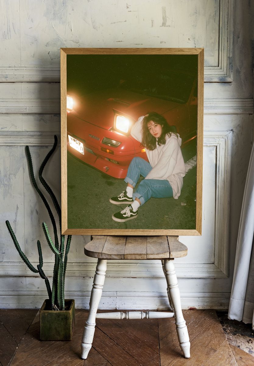 Night Street Portrait with Mazda Poster. room preview