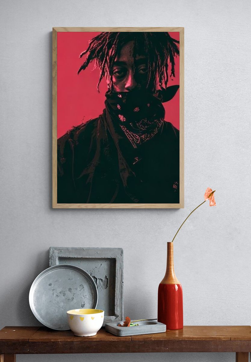 Neon Bandana Portrait Print. — room view 3