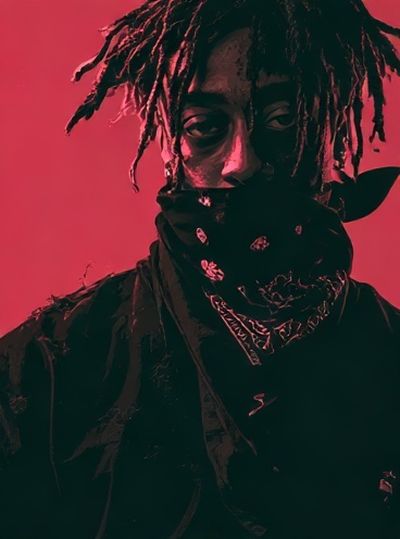 Neon Bandana Portrait Print.
