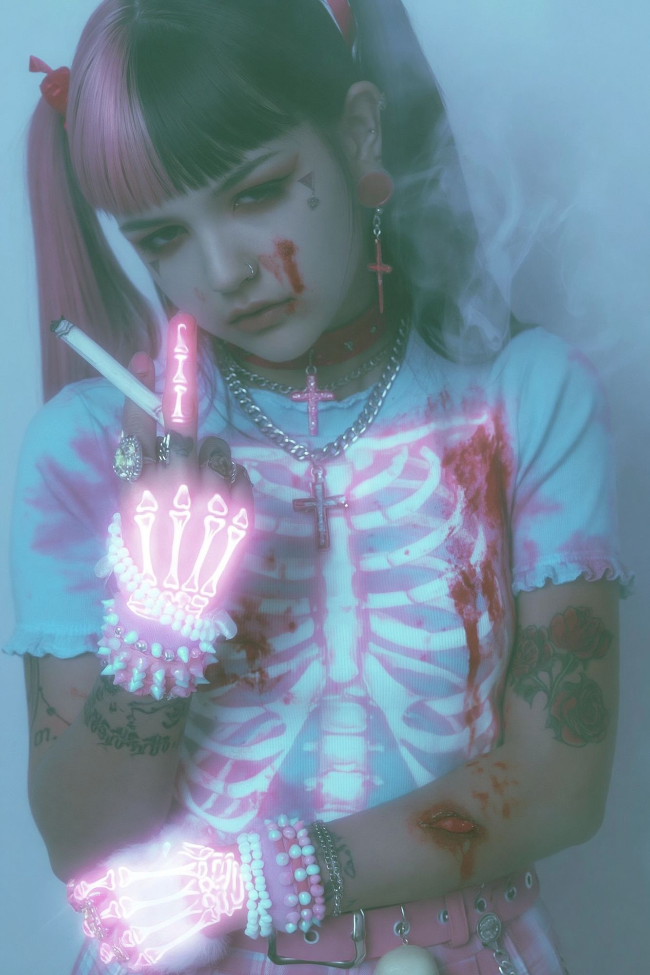 Gothic Pastel Portrait Print. poster detail