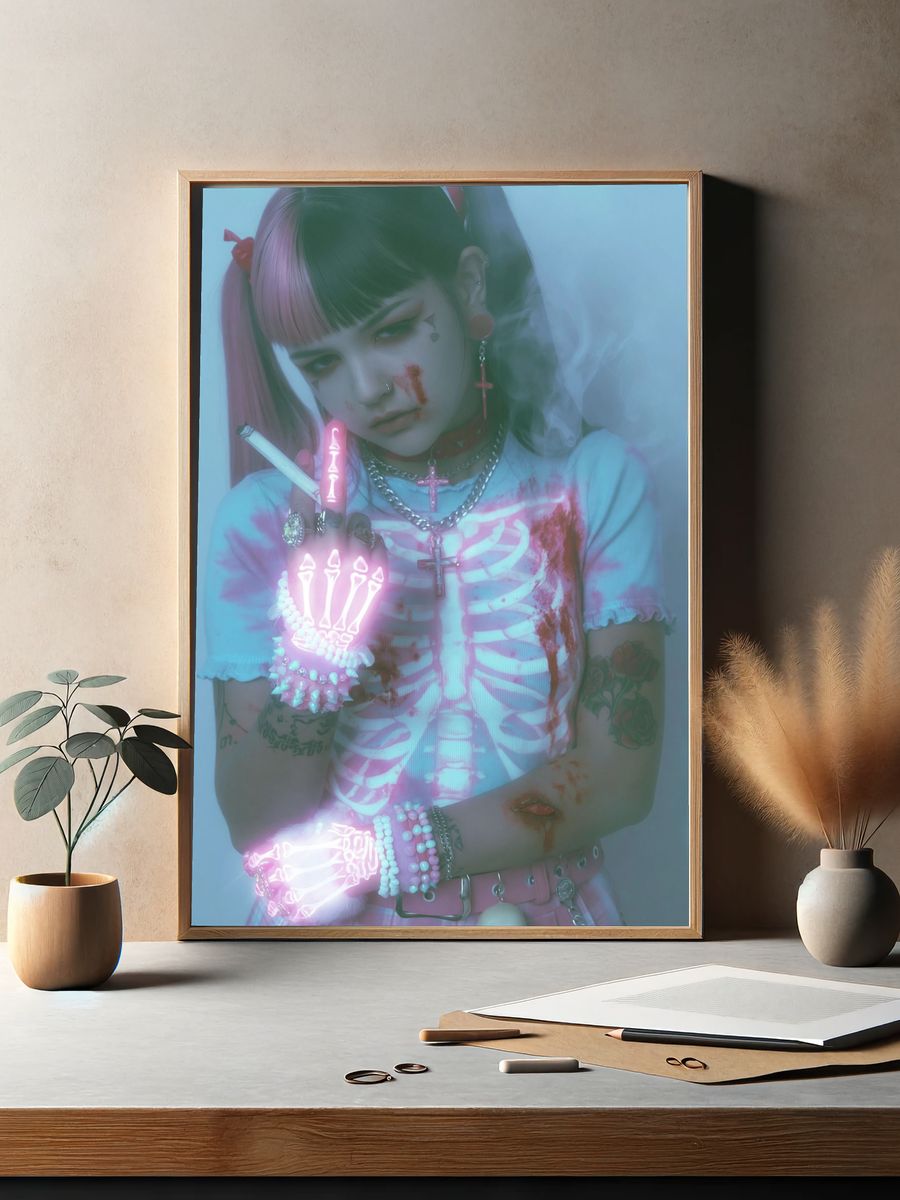 Gothic Pastel Portrait Print. — room view 2