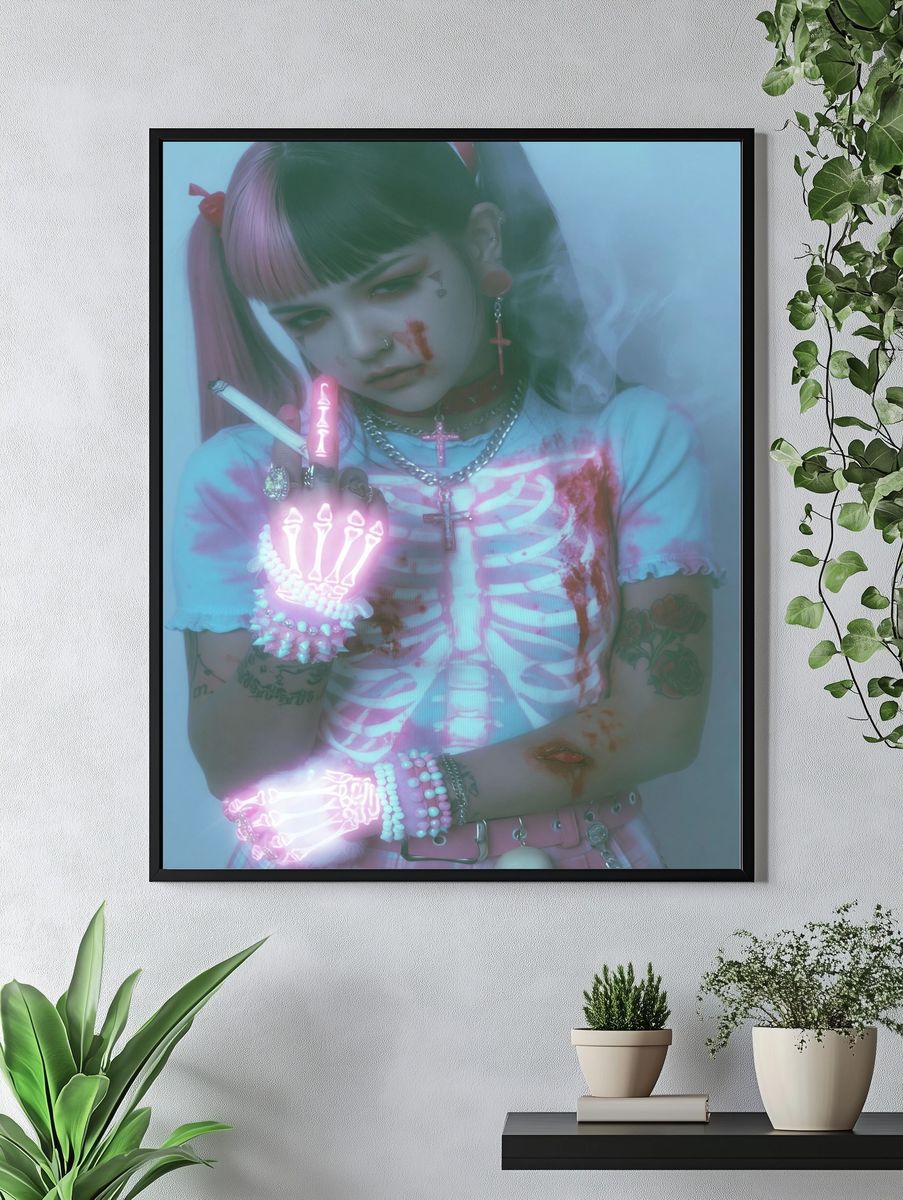 Gothic Pastel Portrait Print. — room view 4