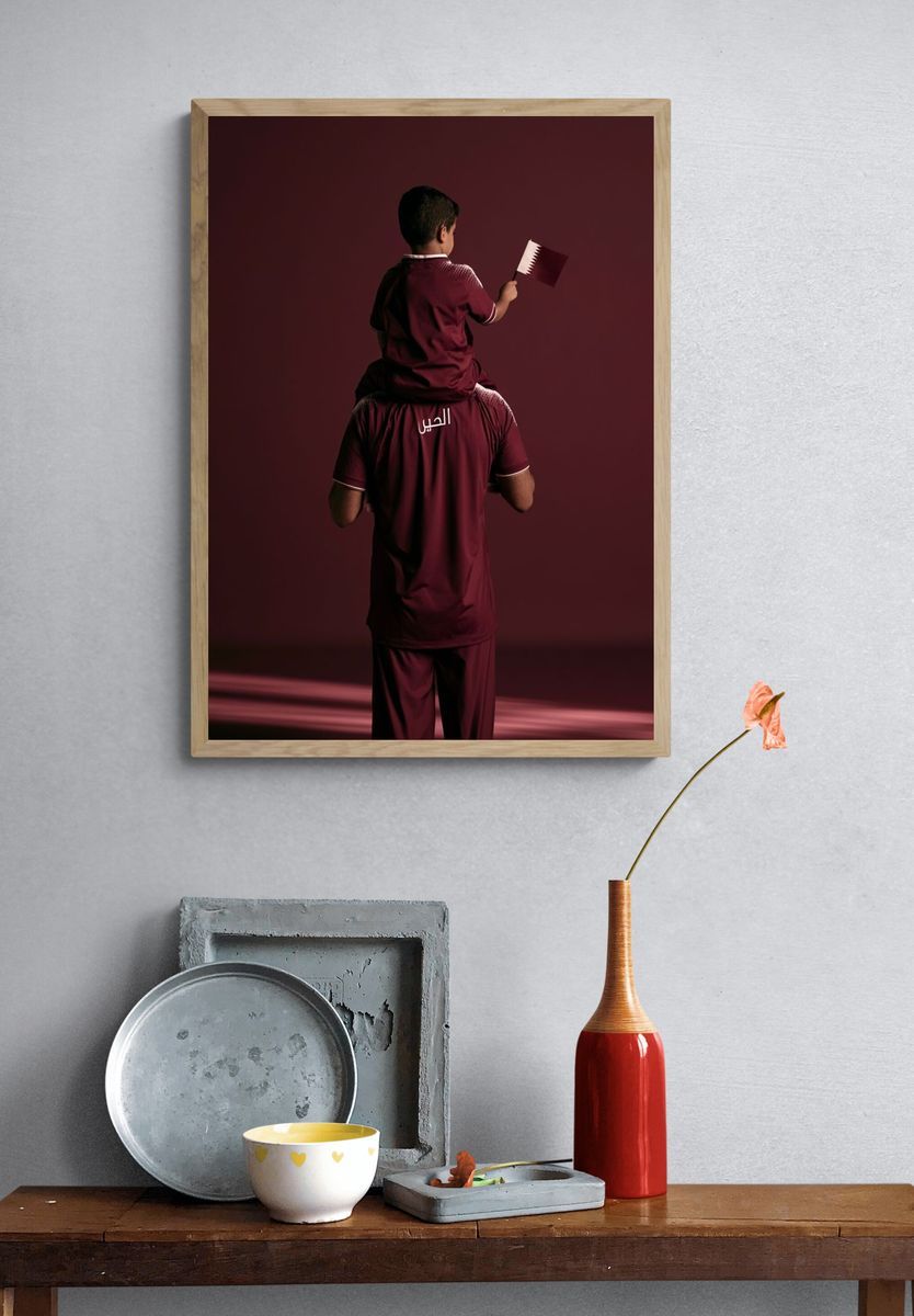 Qatar Football Portrait Poster. — room view 3