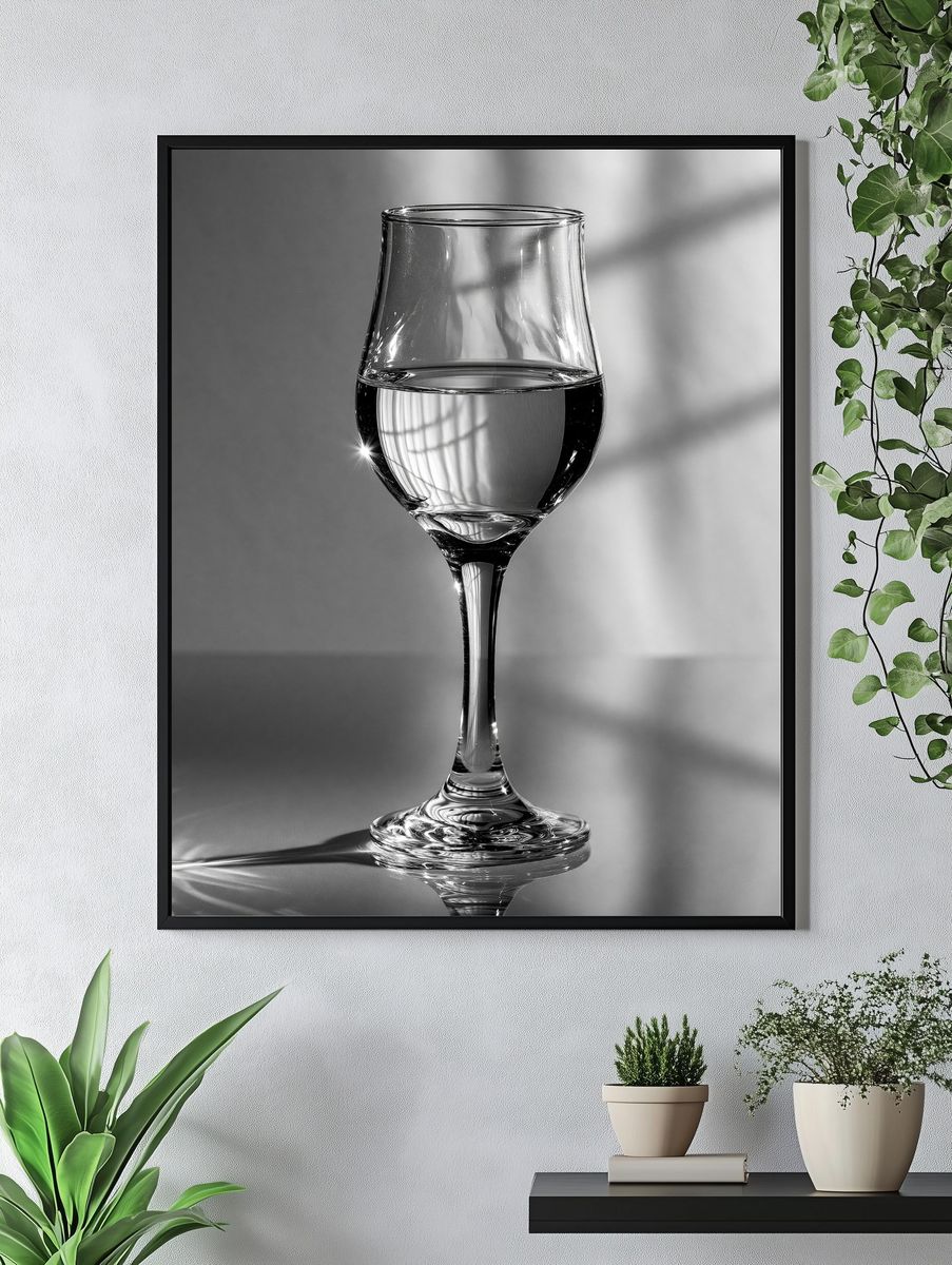 Wine Glass Still Life Photography Poster. — room view 4