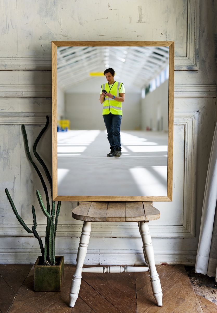 Warehouse Worker Photography Poster. — room view 1
