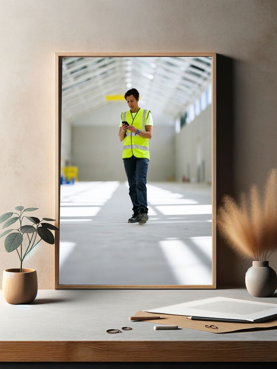 Warehouse Worker Photography Poster. — room view 2