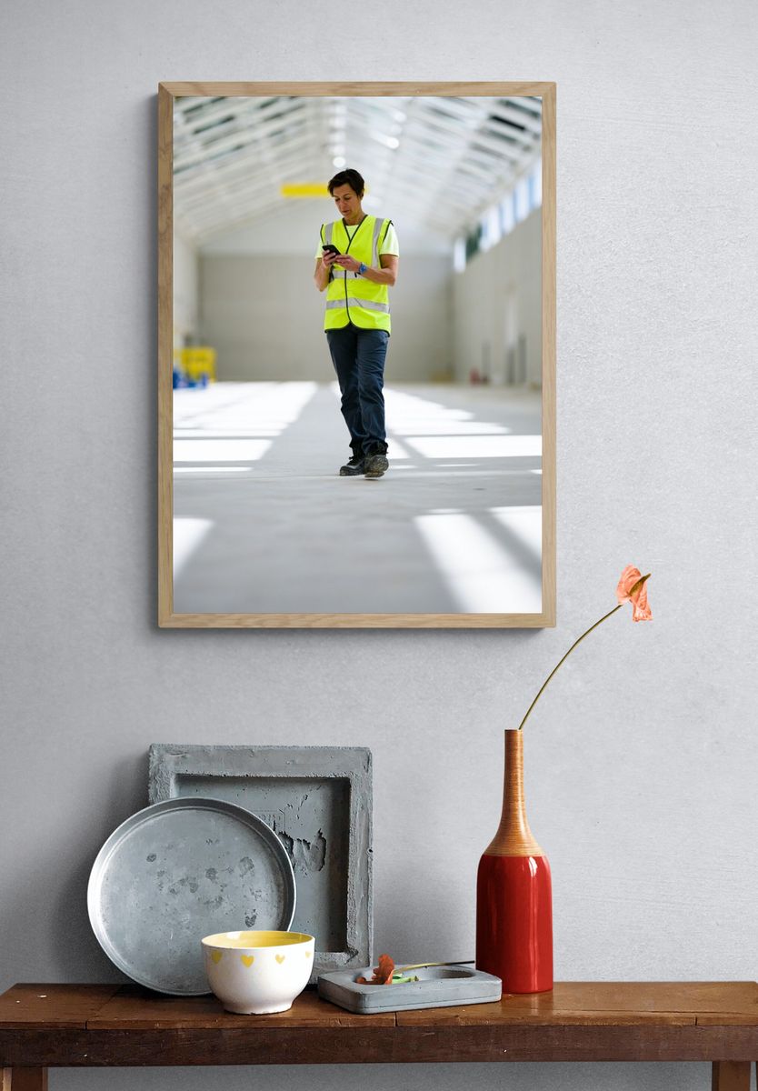 Warehouse Worker Photography Poster. — room view 3
