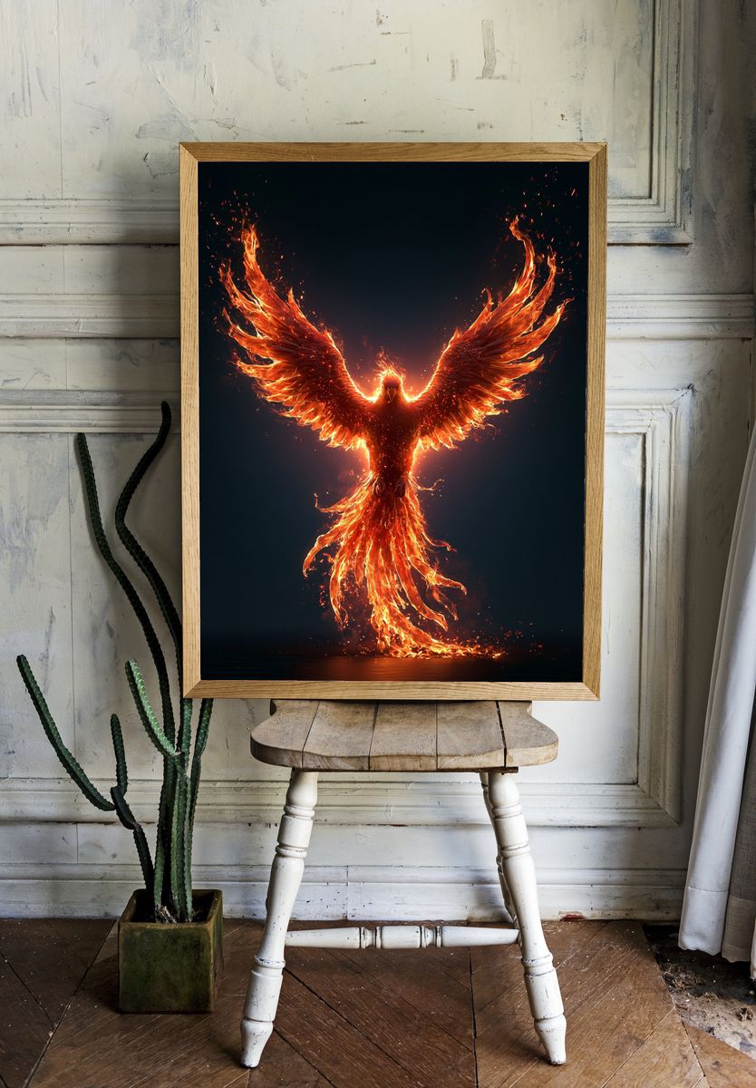 Phoenix Fire Wings Poster. room preview