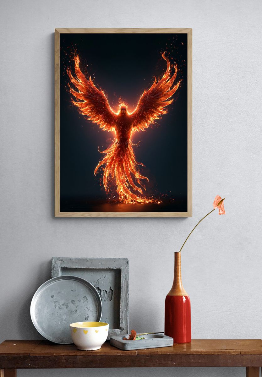 Phoenix Fire Wings Poster. — room view 3