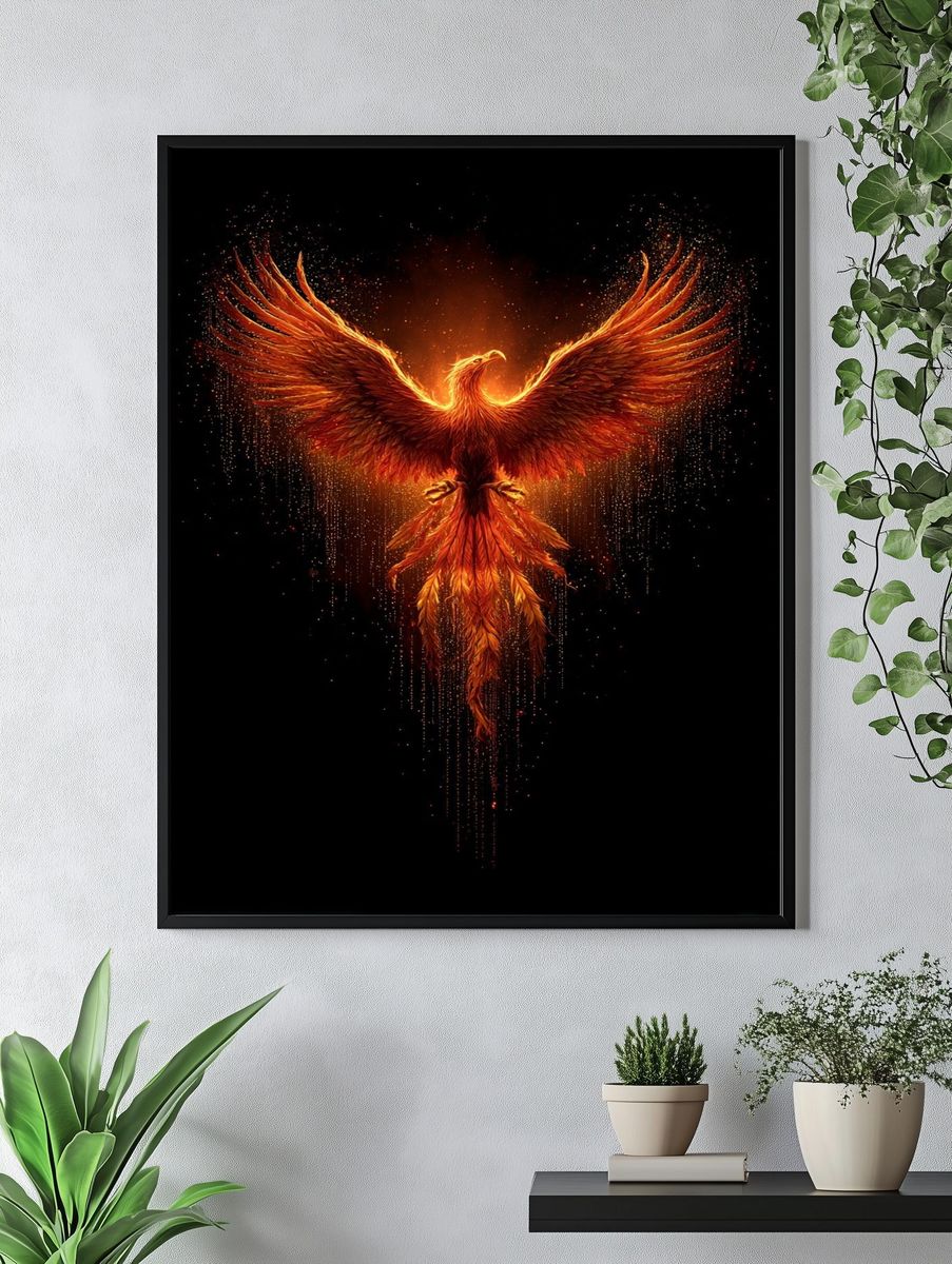 Phoenix Rising — Digital Art Print. — room view 4