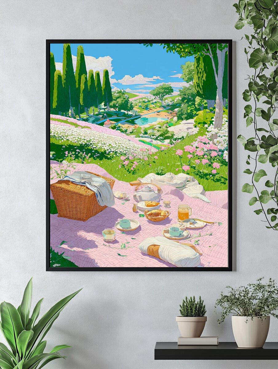 Picnic in Bloom — Illustration Print. — room view 4