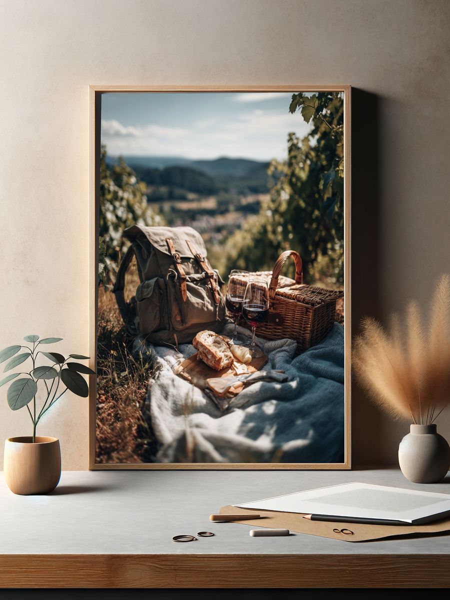 Picnic in the Vineyard — Photography Print. — room view 2