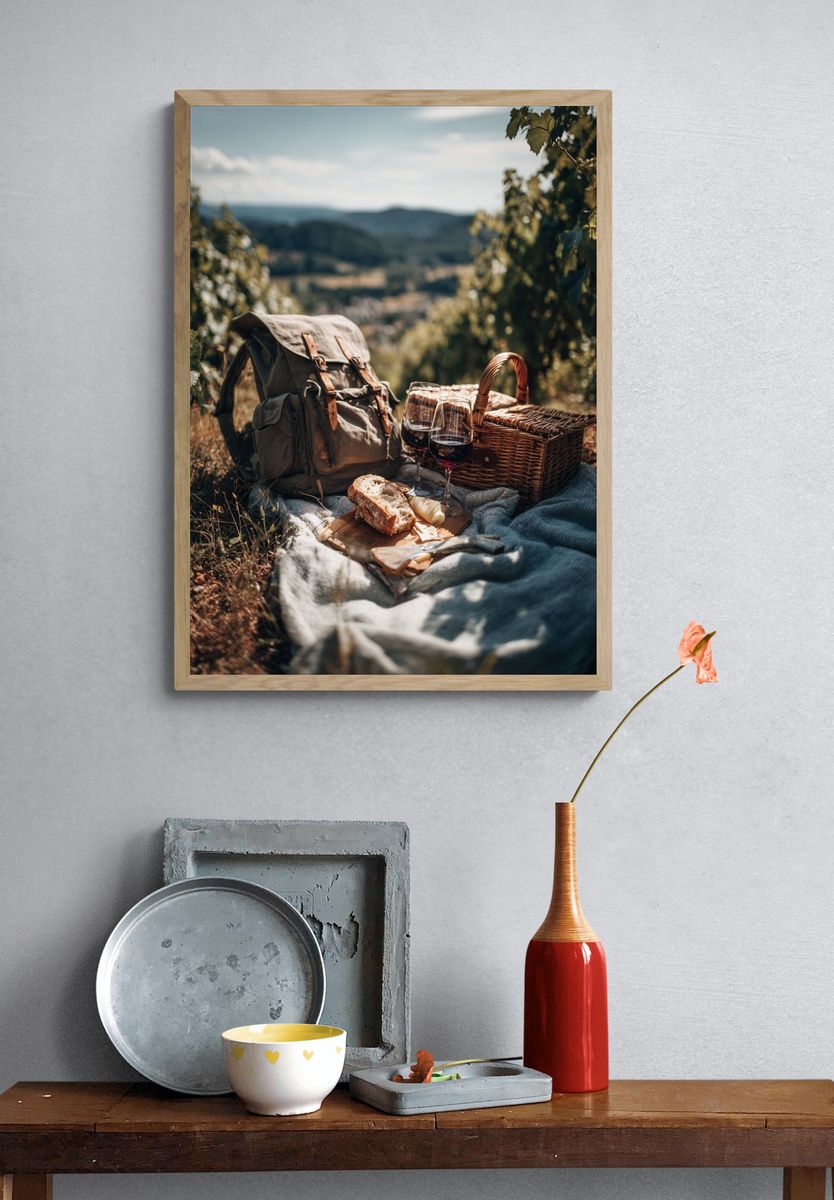 Picnic in the Vineyard — Photography Print. — room view 3