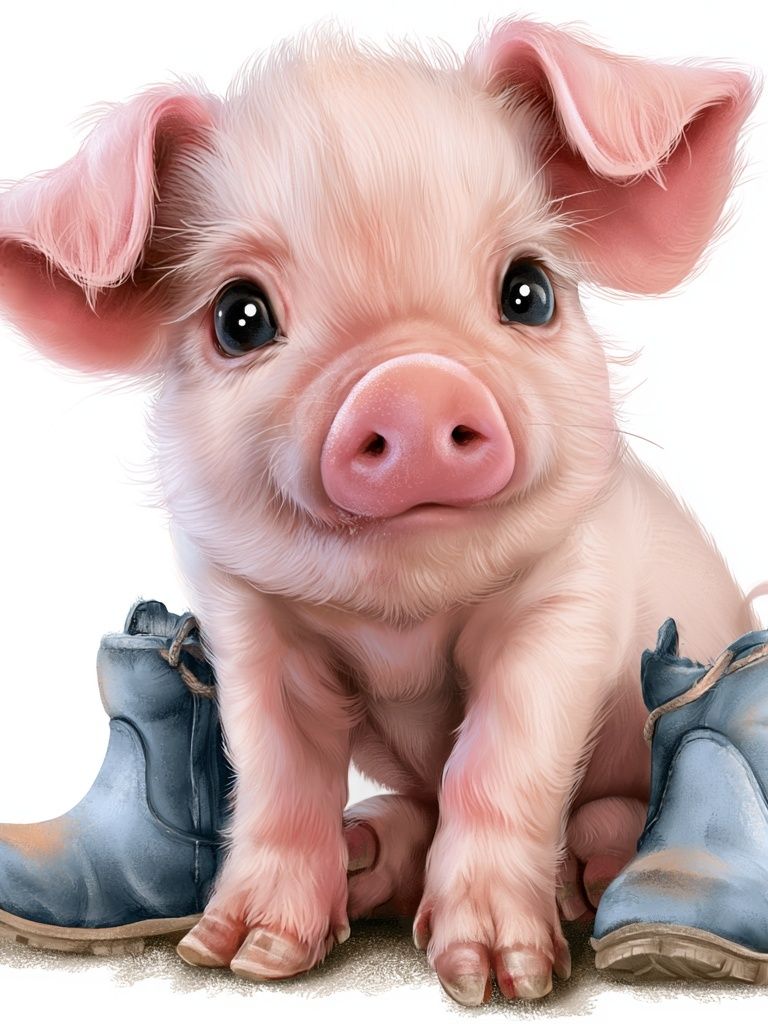 Cute Piglet Illustration Poster. poster detail