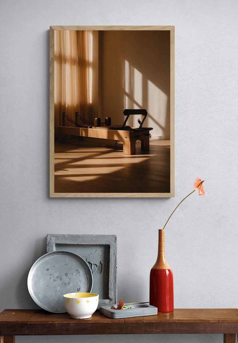 Pilates Reformer in Natural Light Poster. — room view 3