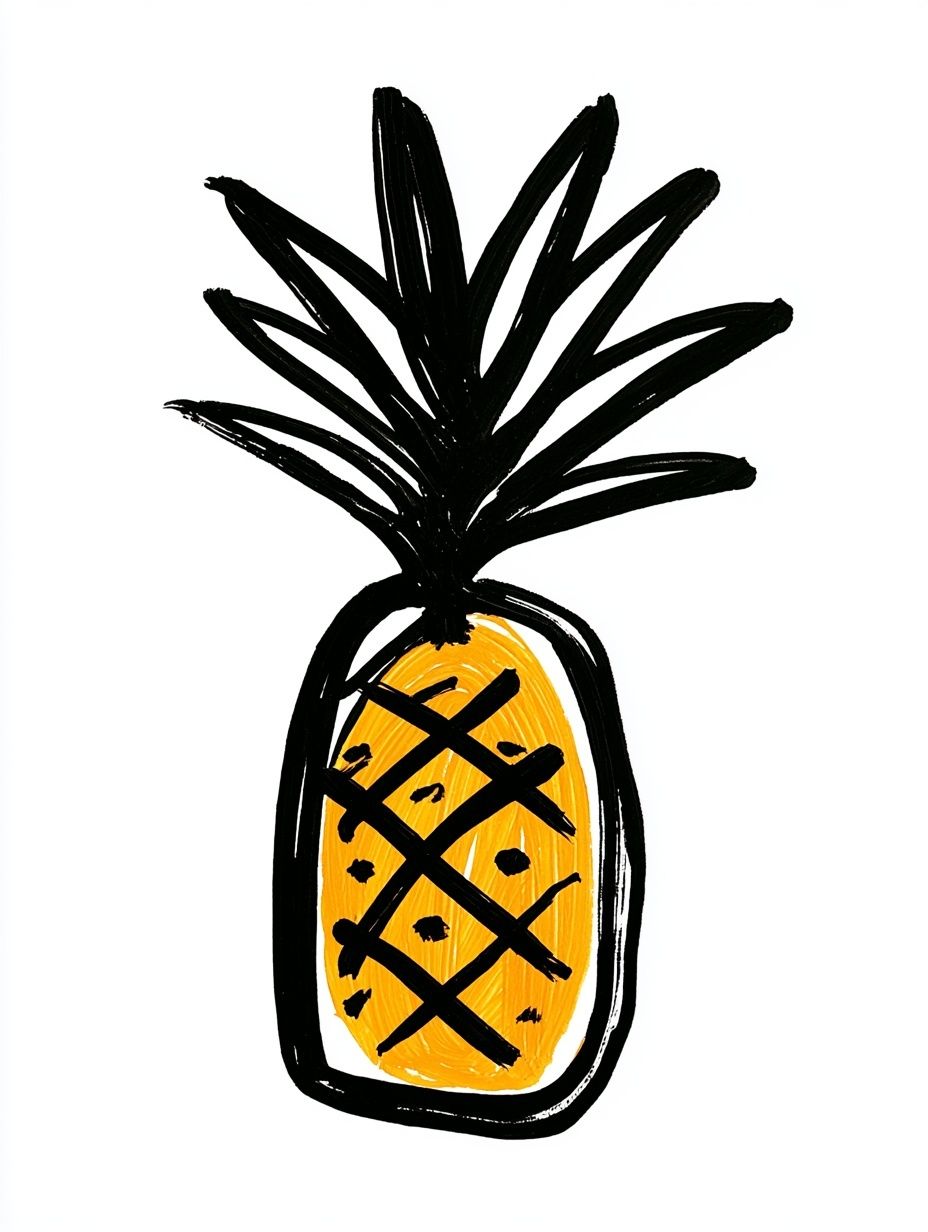 Pineapple Minimalist Illustration Poster. poster — illustration art