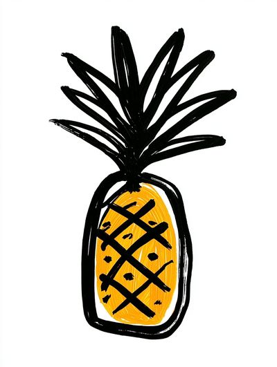 Pineapple Minimalist Illustration Poster.