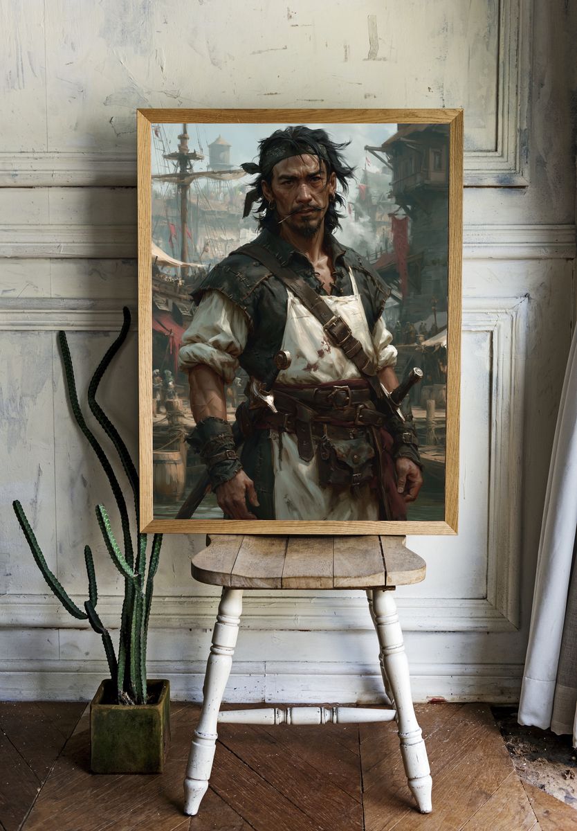 Pirate Captain Digital Art Poster. room preview