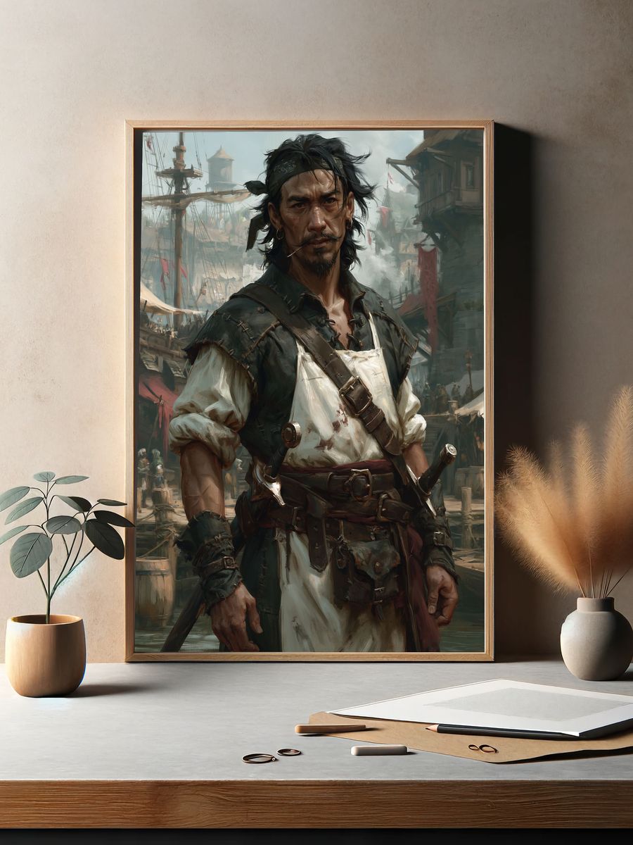 Pirate Captain Digital Art Poster. — room view 2
