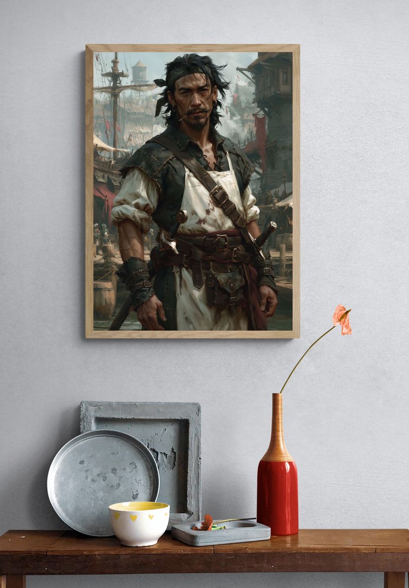 Pirate Captain Digital Art Poster. — room view 3