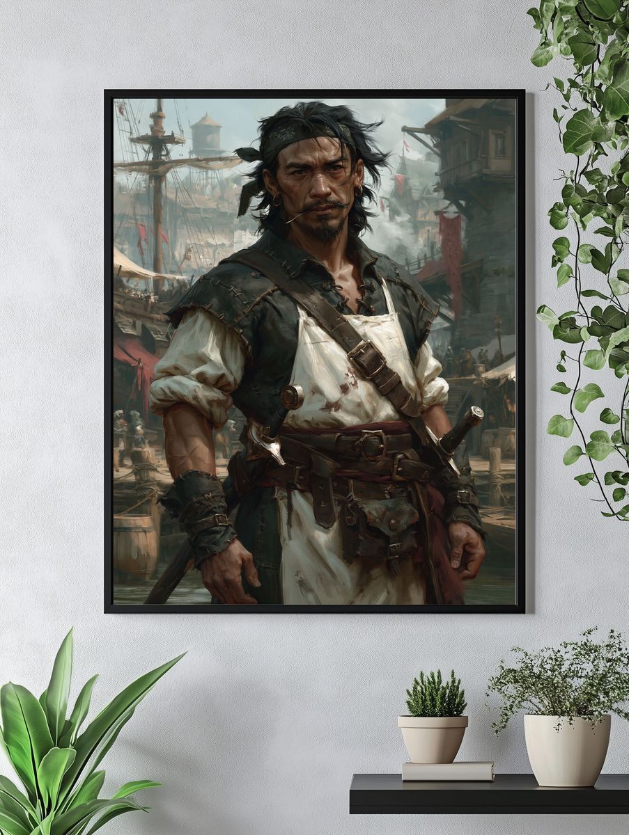 Pirate Captain Digital Art Poster. — room view 4
