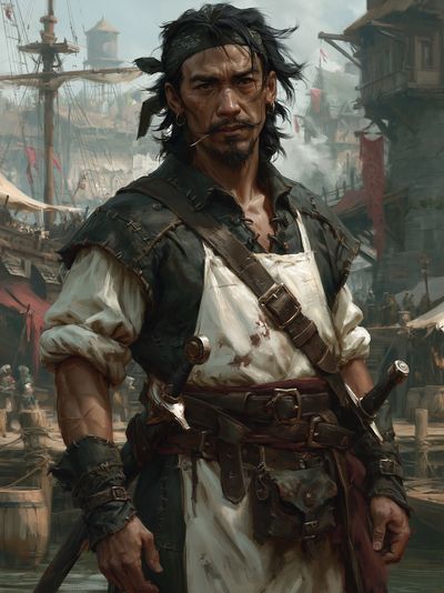 Pirate Captain Digital Art Poster.