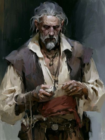 Pirate Captain Portrait Illustration Poster.