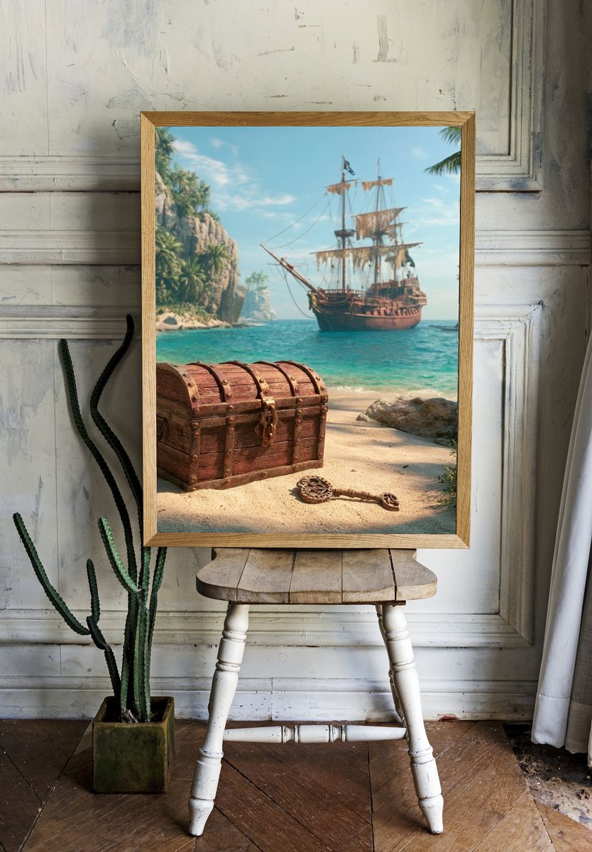 Pirate Treasure Island Poster. room preview