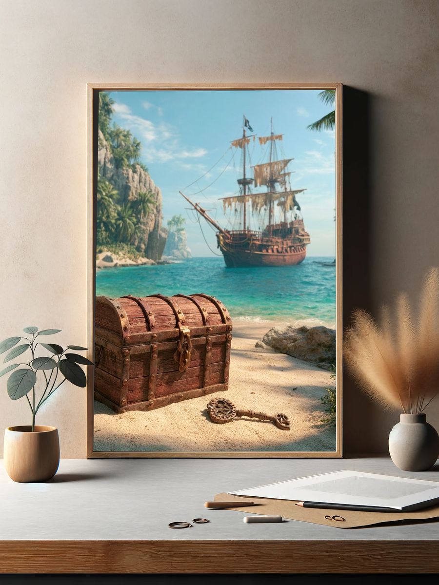 Pirate Treasure Island Poster. — room view 2