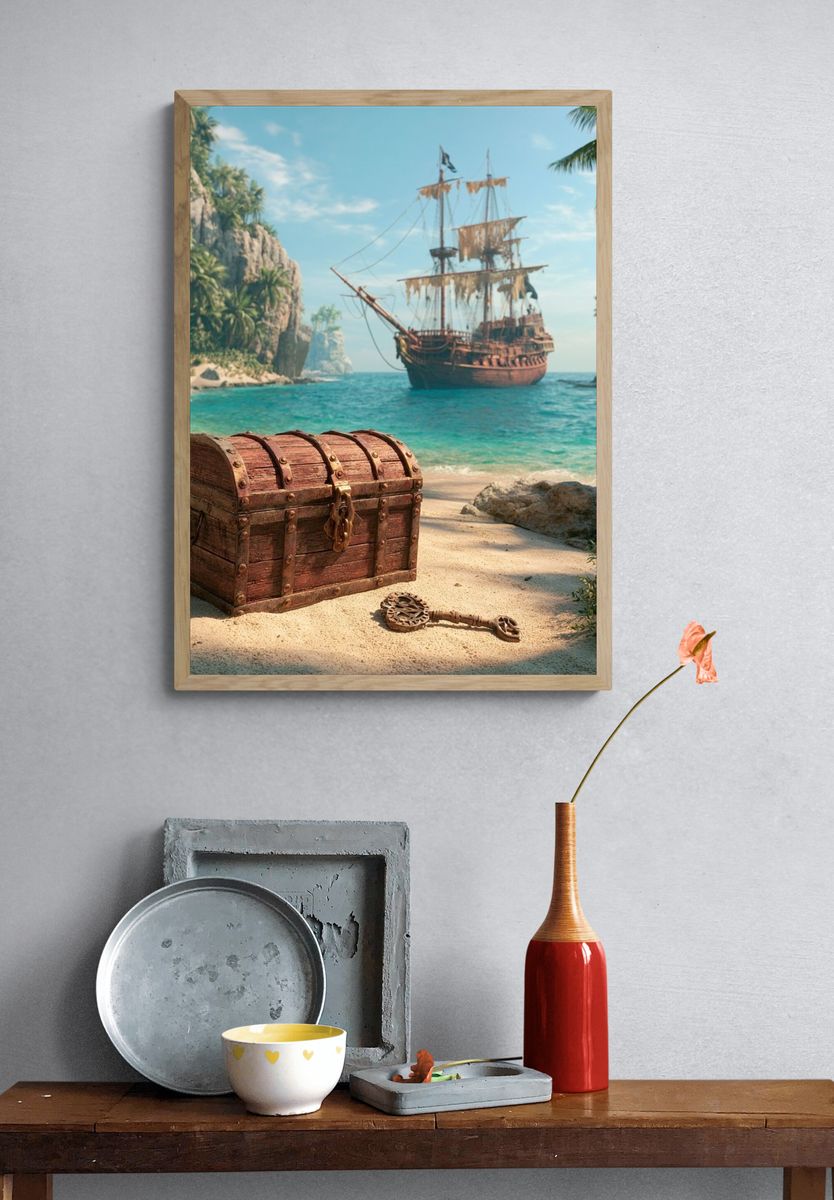 Pirate Treasure Island Poster. — room view 3