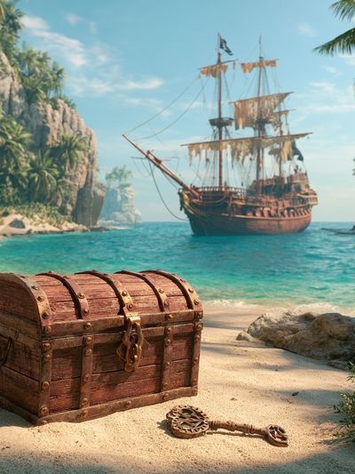 Pirate Treasure Island Poster. poster