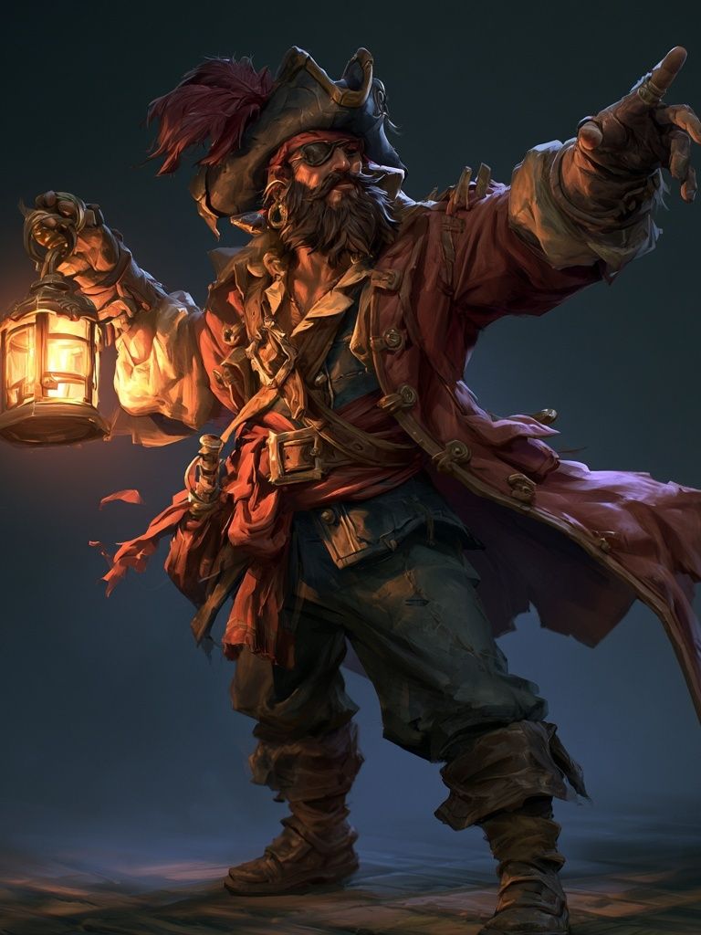 Pirate Captain Digital Art Poster. poster — illustration art