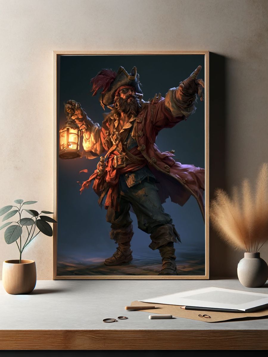 Pirate Captain Digital Art Poster. — room view 2