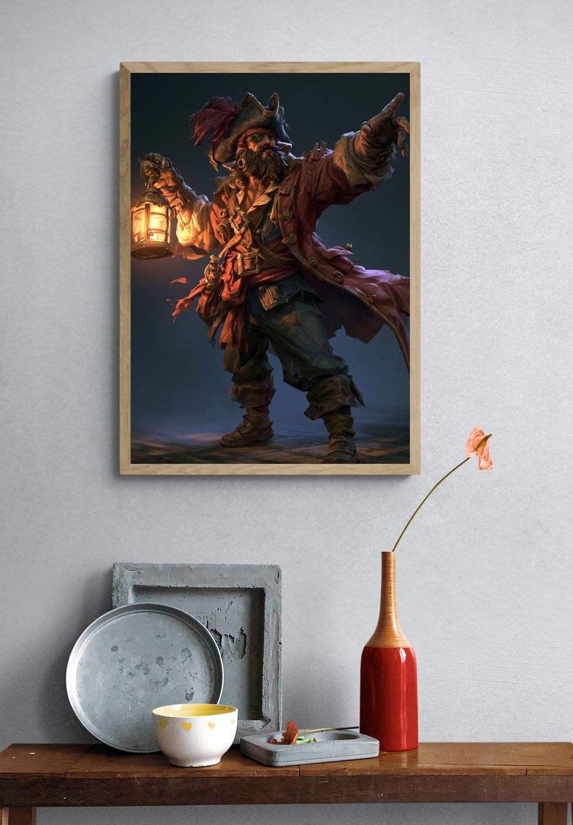 Pirate Captain Digital Art Poster. — room view 3