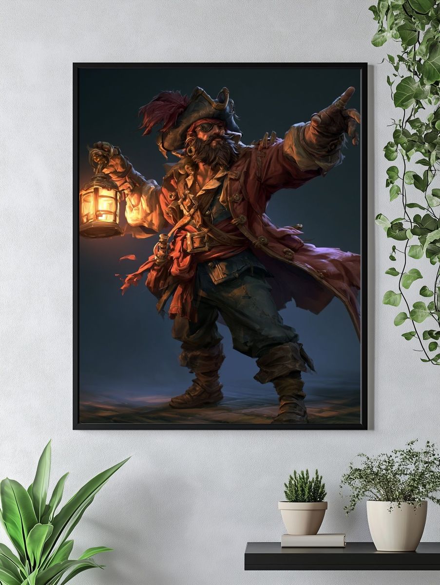 Pirate Captain Digital Art Poster. — room view 4