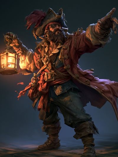 Pirate Captain Digital Art Poster. poster