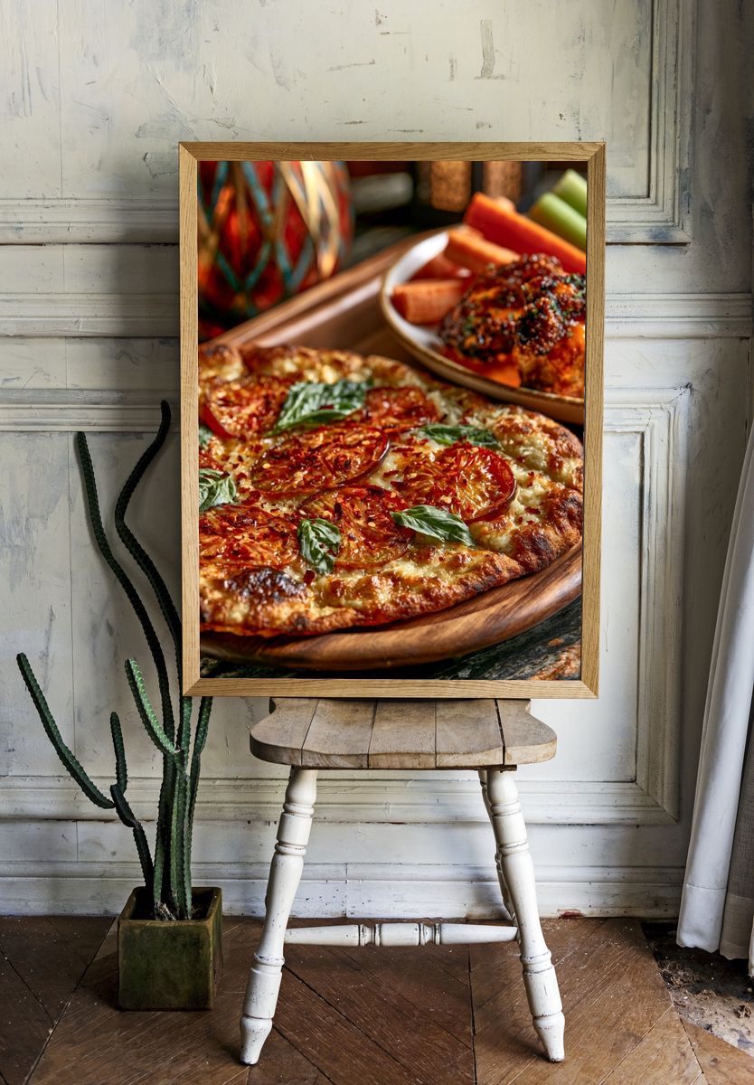 Gourmet Pizza Food Photography Poster. room preview