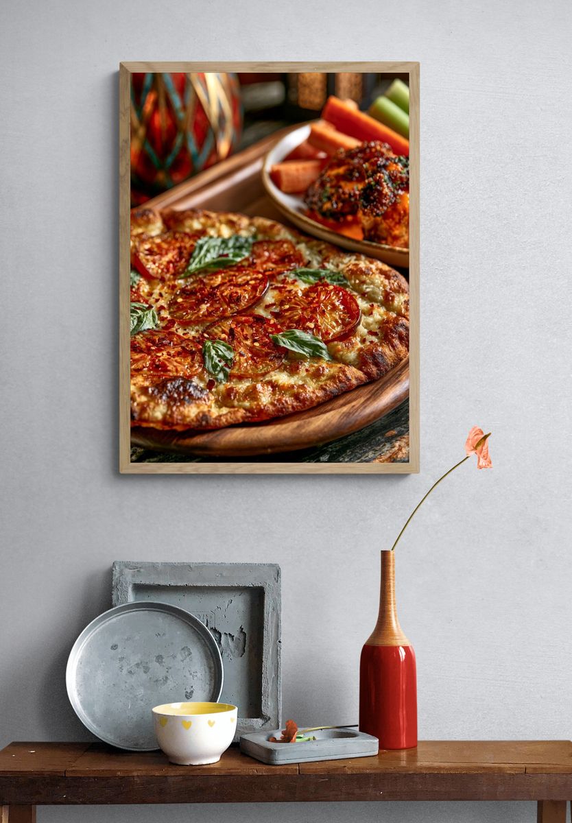Gourmet Pizza Food Photography Poster. — room view 3