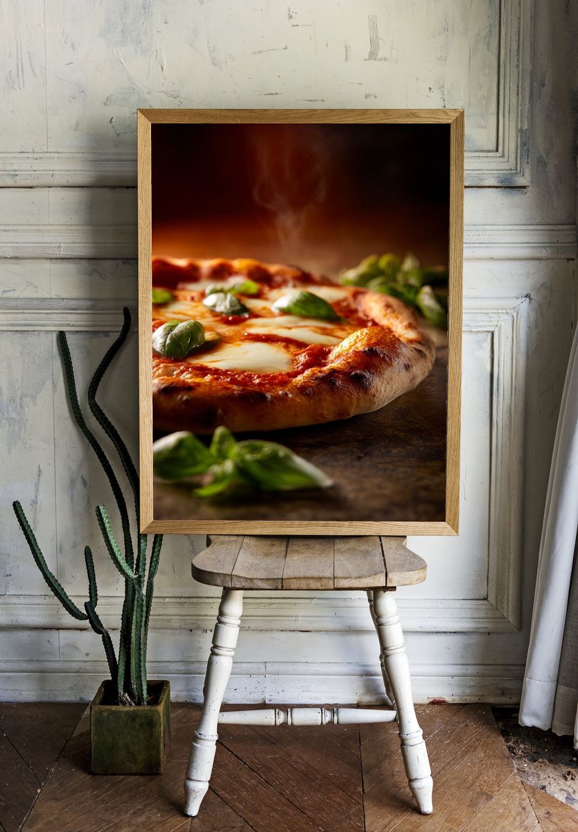 Delicious Margherita Pizza — Food Print. — room view 1