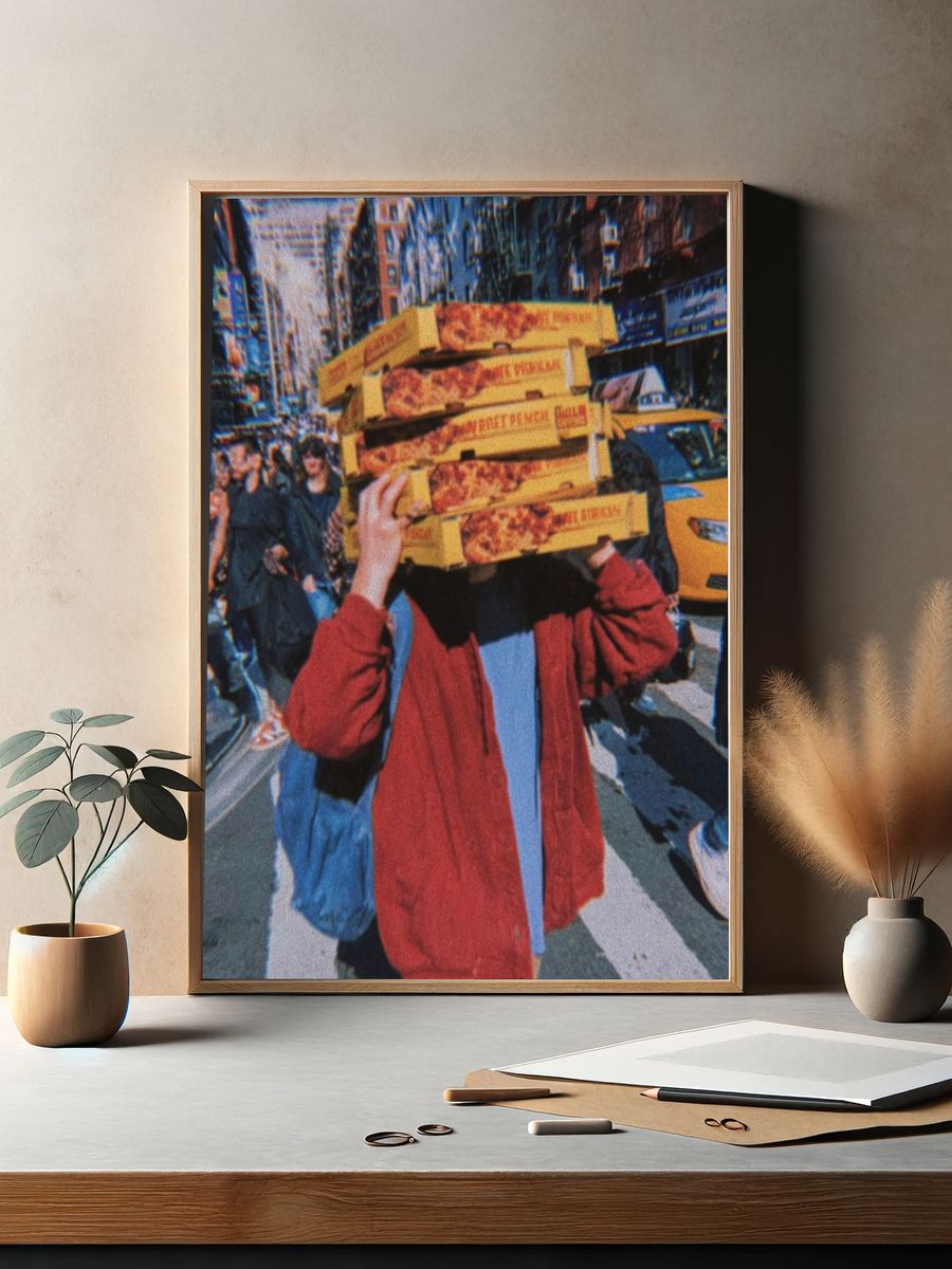 Pizza Parade Street Photography Poster. — room view 2