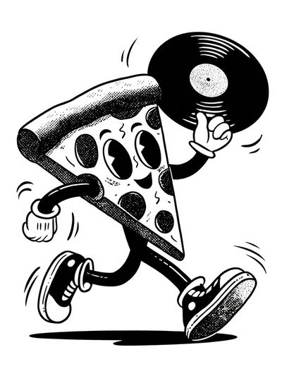 Pizza Character — Cartoon Print. poster print