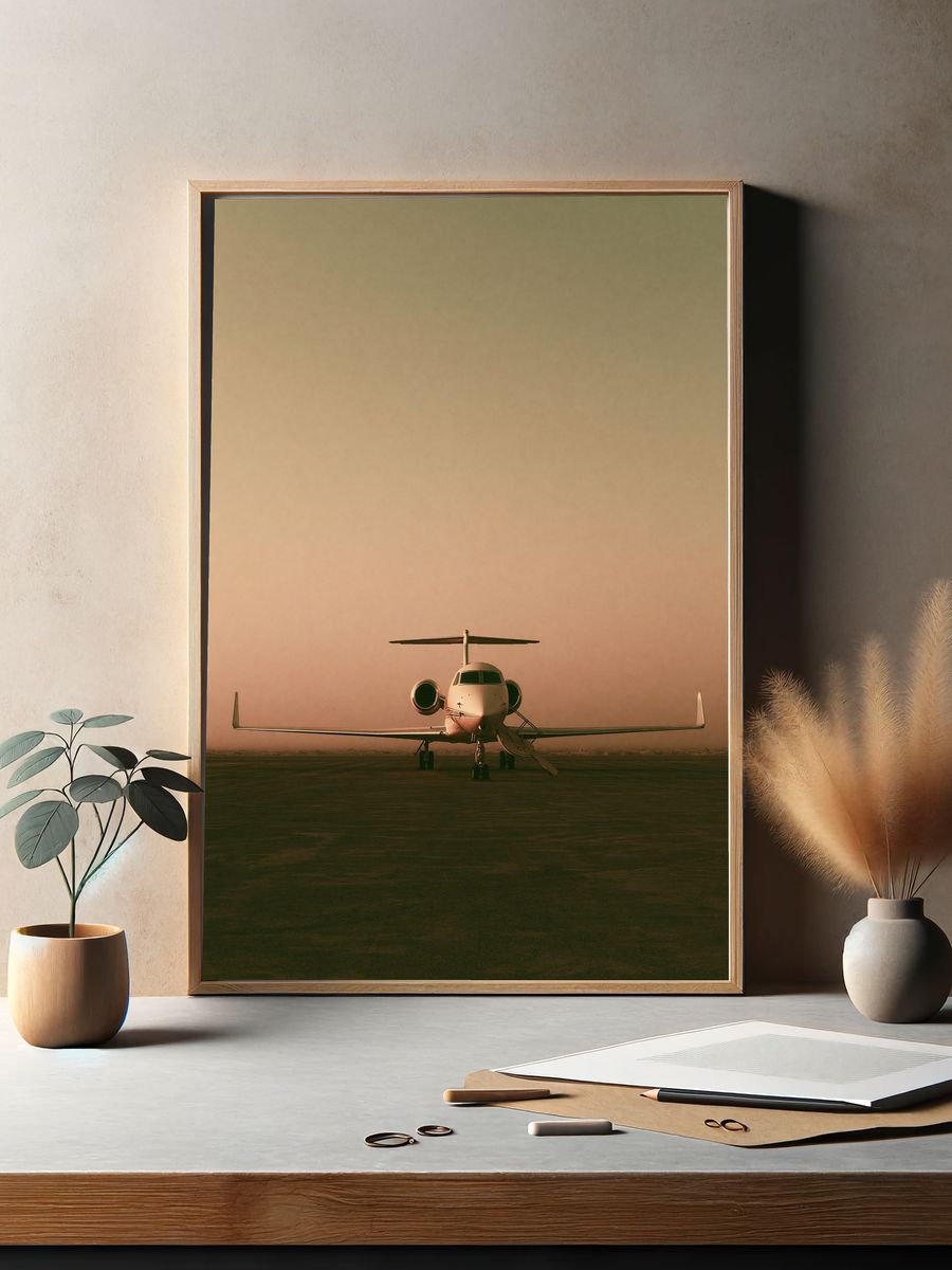 Private Jet Runway Photography Poster. — room view 2