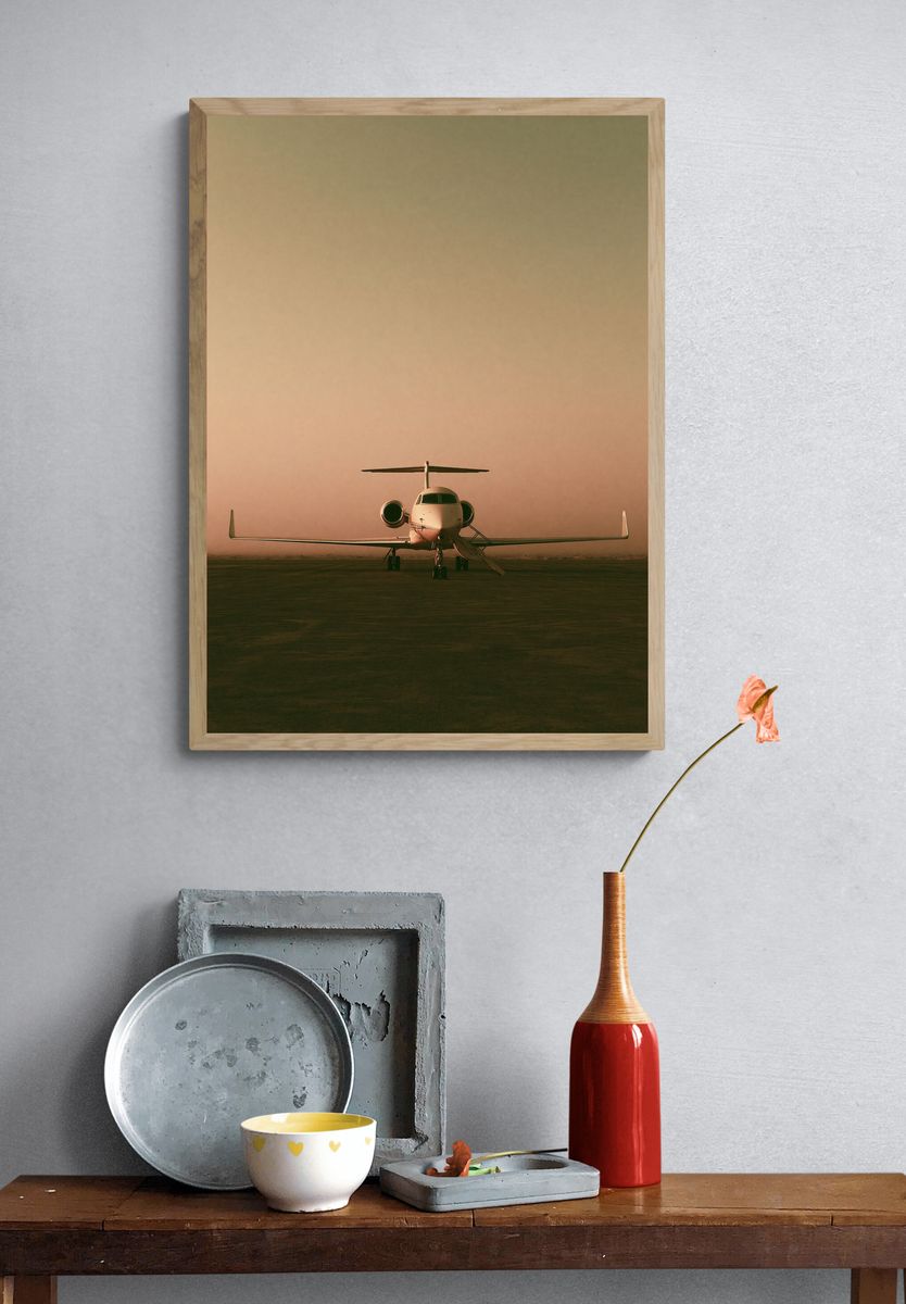 Private Jet Runway Photography Poster. — room view 3
