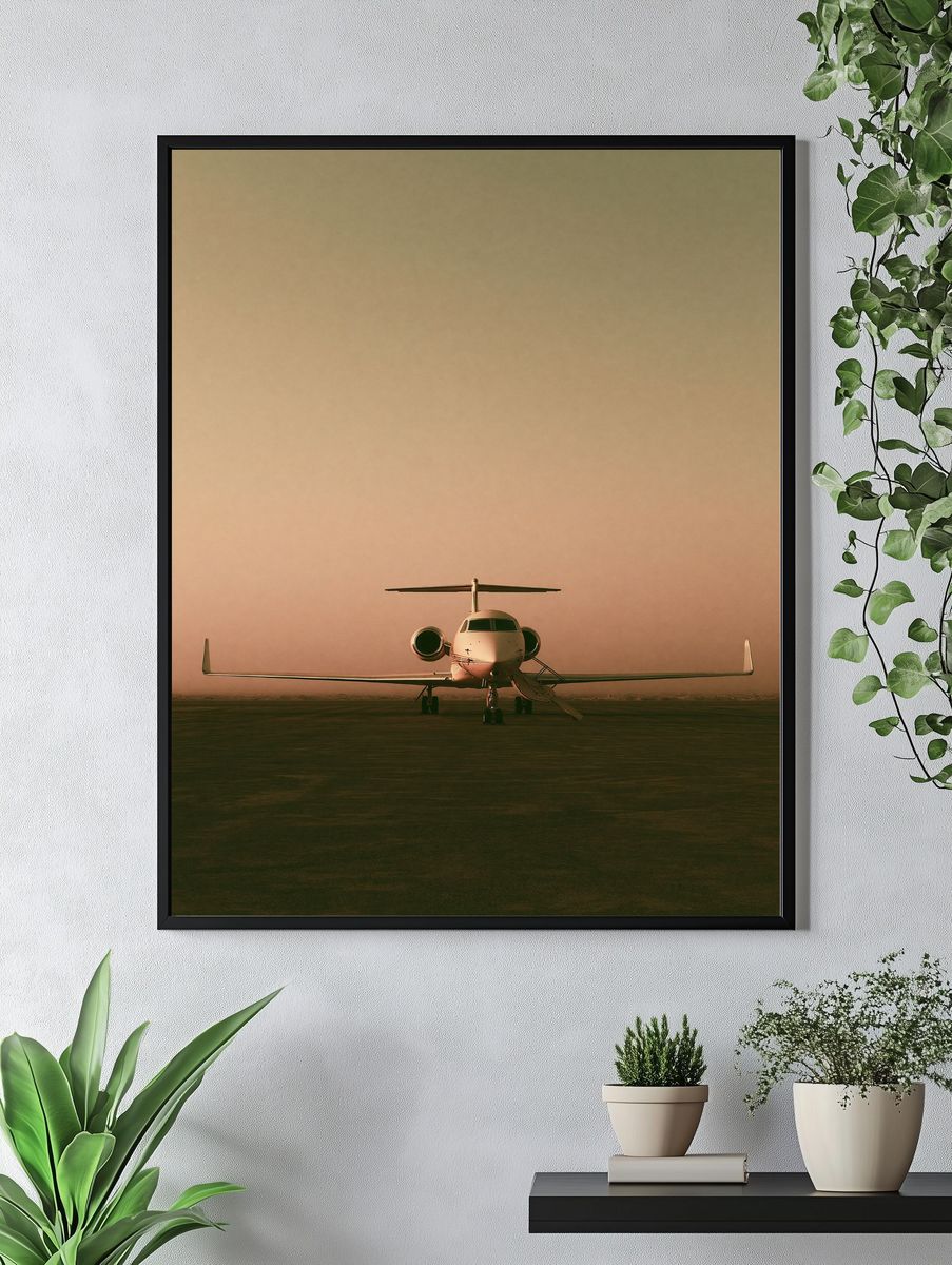 Private Jet Runway Photography Poster. — room view 4