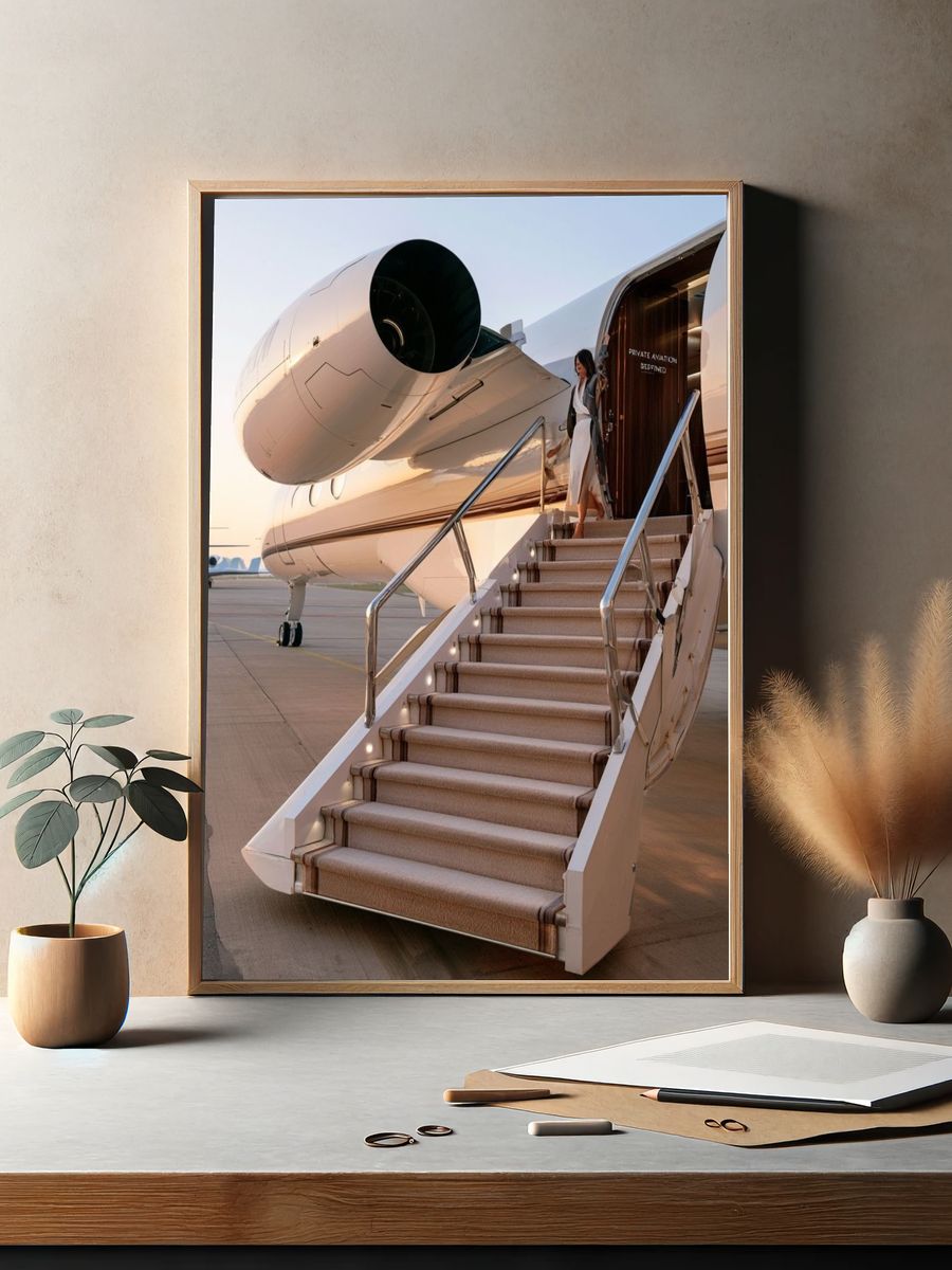 Private Jet Boarding Photography Poster. — room view 2
