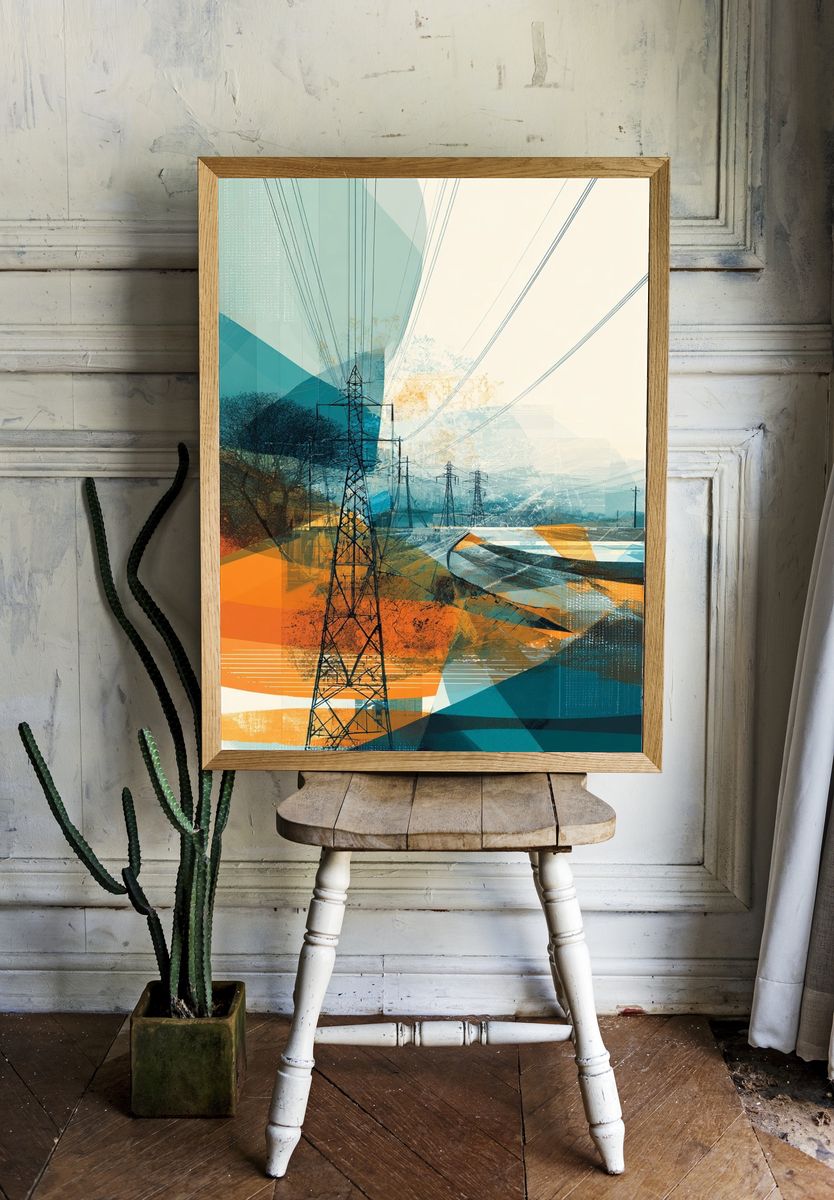 Power Lines Abstract Poster. — room view 1