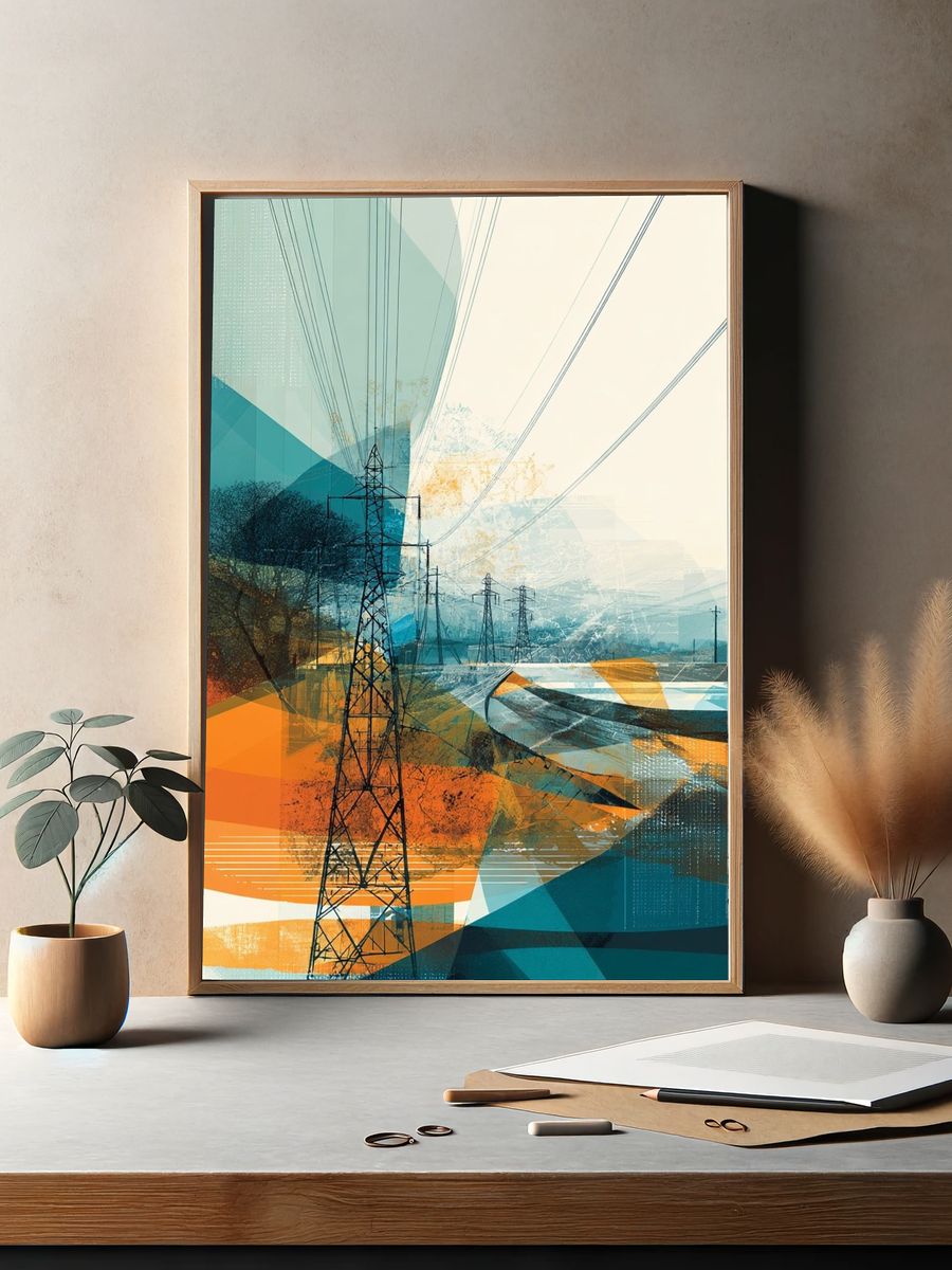 Power Lines Abstract Poster. — room view 2