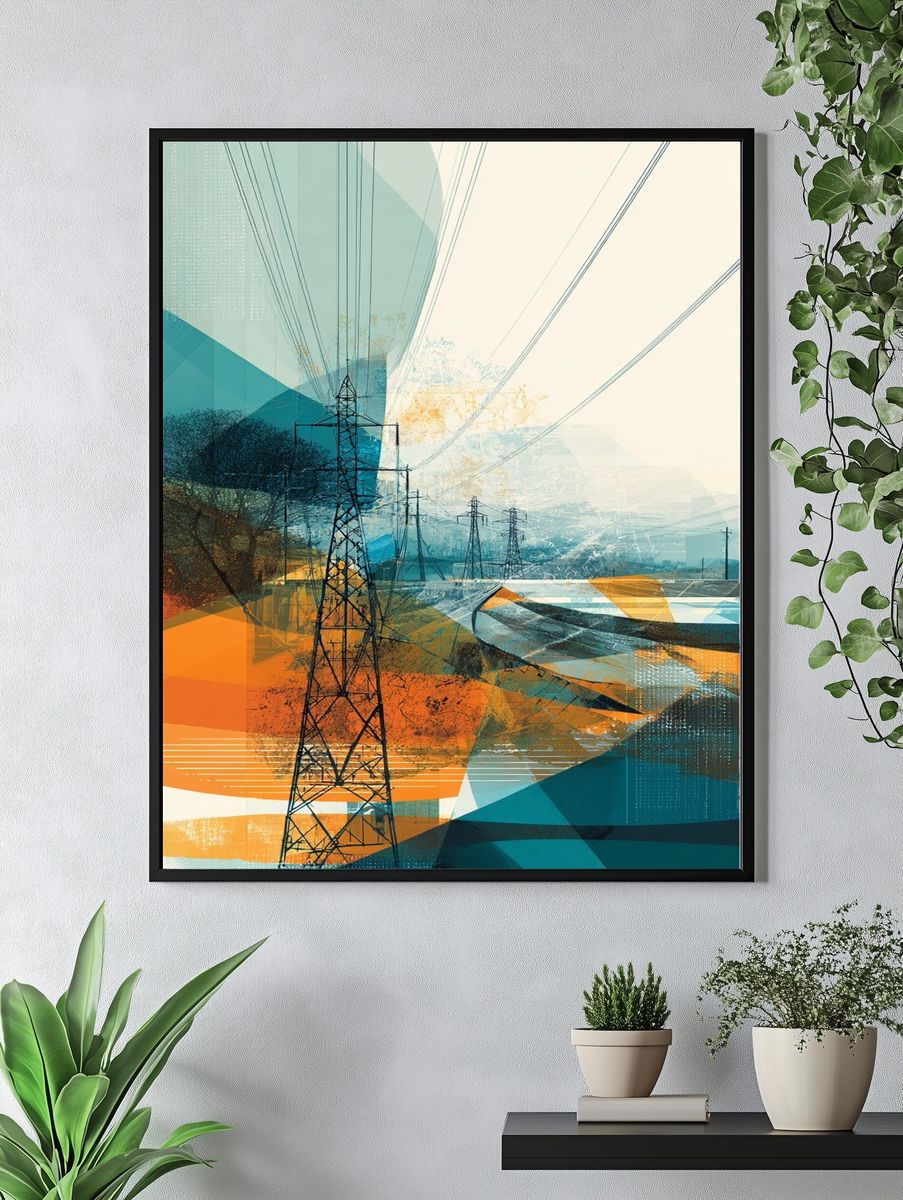 Power Lines Abstract Poster. — room view 4