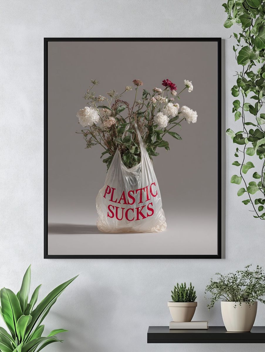 Plastic Sucks — Contemporary Art Print. — room view 4