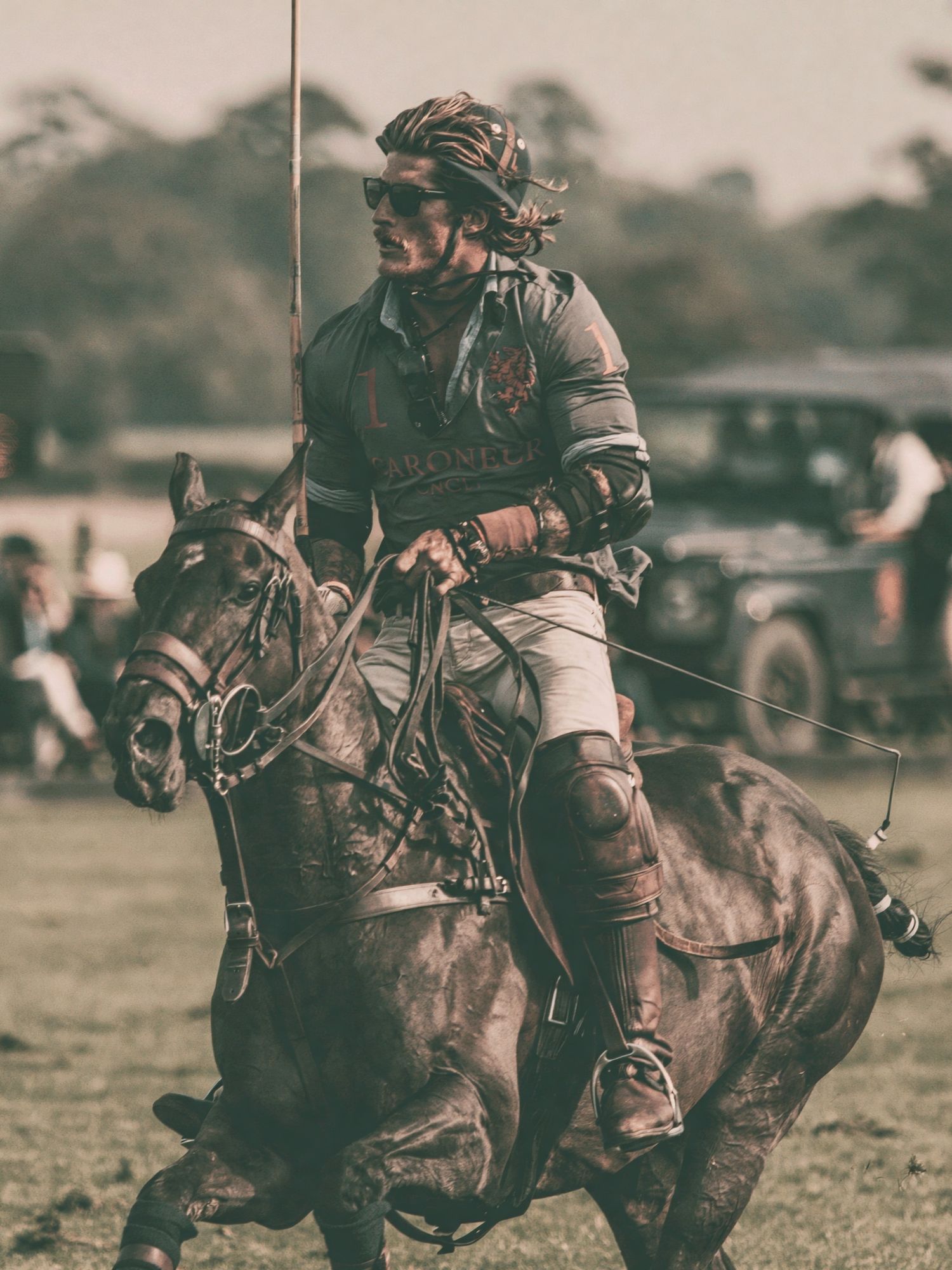 Polo Rider in Motion Photography Poster. poster detail